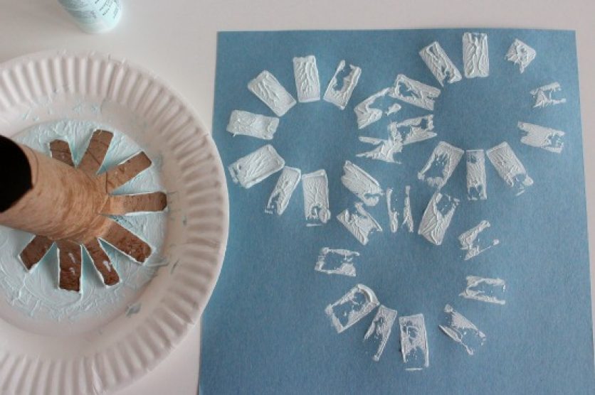 Paper Tube Snowflake Stamps makeandtakes.com