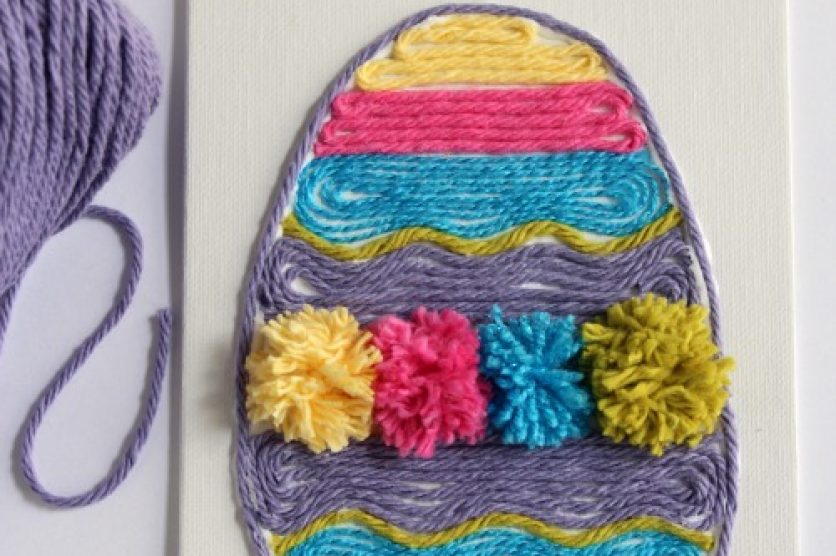 Easter Egg Yarn Art makeandtakes.com