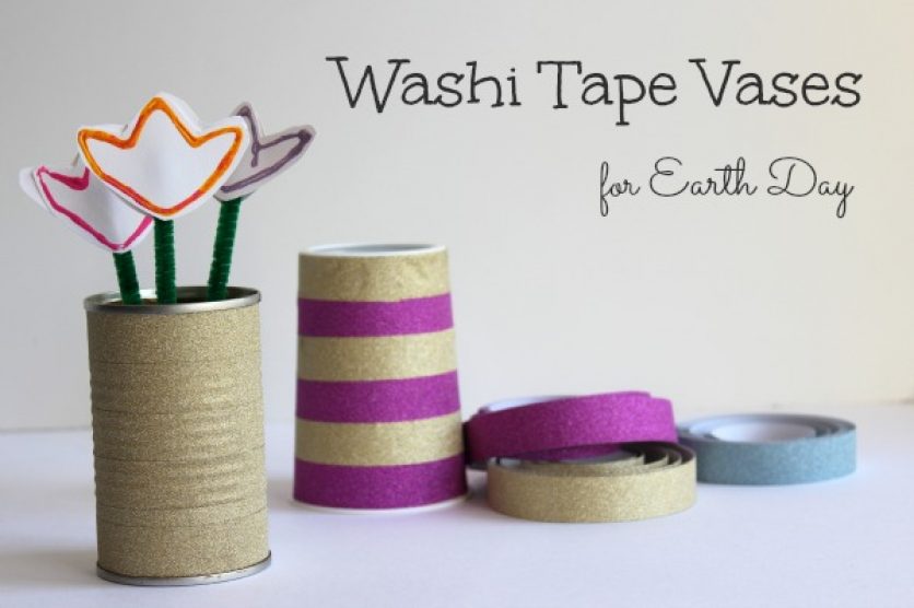 Washi Tape Vases for Earth Day DIY