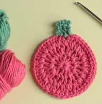 Pumpkin Shaped Crochet Coaster