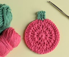 Pumpkin Shaped Crochet Coaster
