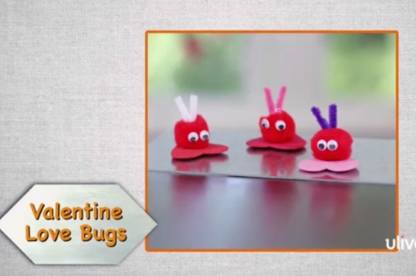 Pom Pom Valentine Lovebug Magnets @makeandtakes.com