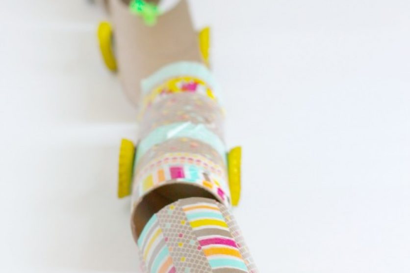 Recycled Paper Tube Washi Tape Train Kids Craft