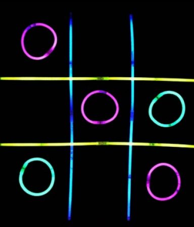 Glow Stick Tic-Tac-Toe Night Games for Kids