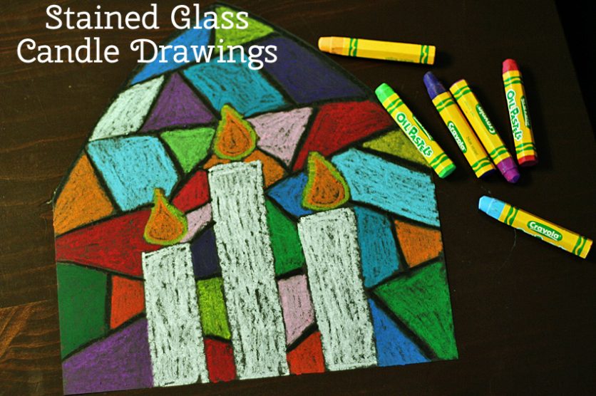 Stained Glass Candle Drawings