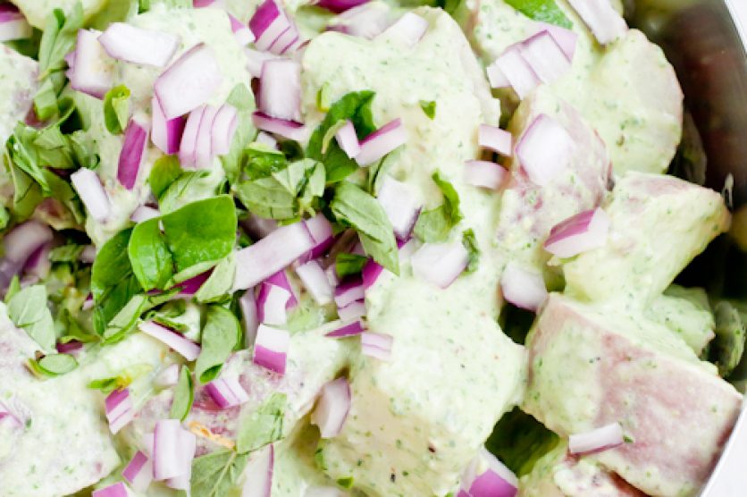 Healthy Potato Salad with Creamy Pesto Dressing