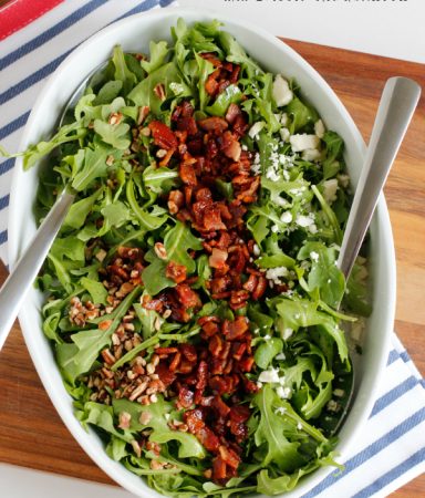 Arugula Salad with Bacon Vinaigrette Dressing