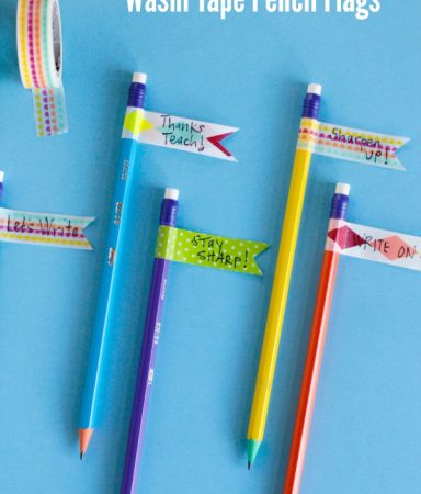 Washi Tape Pencil Flags Teacher Gift