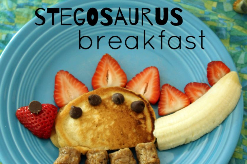 Fun stegosaurus pancake breakfast for kids