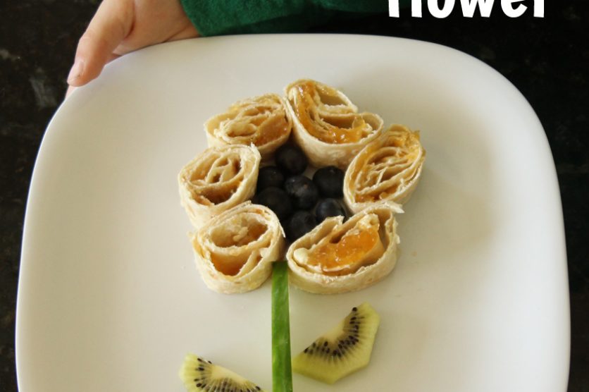 Tortilla pinwheel flower - easy for kids to make!