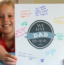 We Love Dad Because Printable for Father's Day