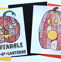 Halloween Zentangle Jack-o'Lantern project for kids and teens