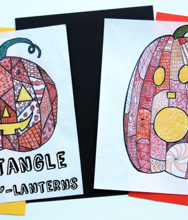 Halloween Zentangle Jack-o'Lantern project for kids and teens