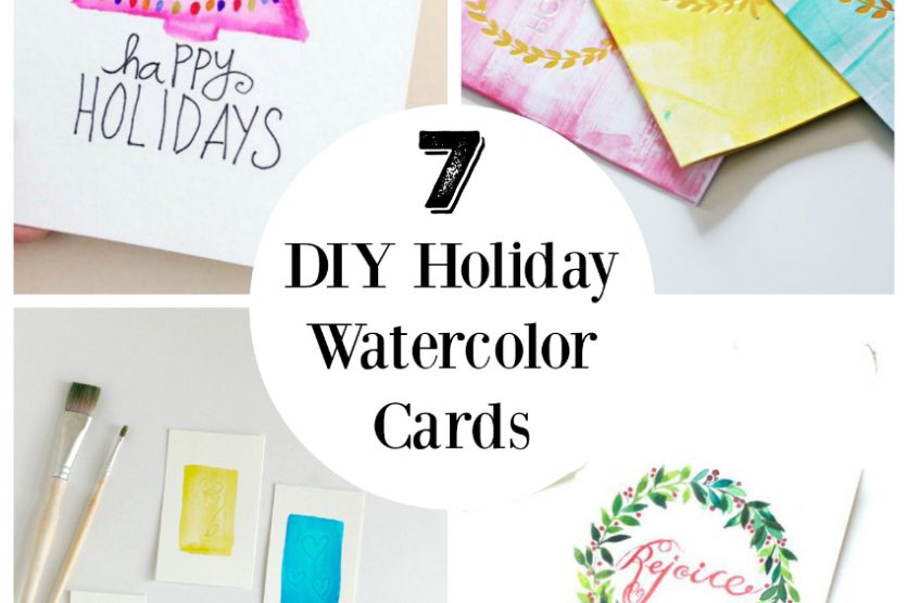 7 DIY Holiday watercolor cards to make