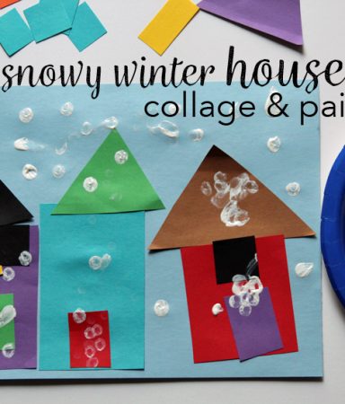 Snowy Winter Houses Art Invitation