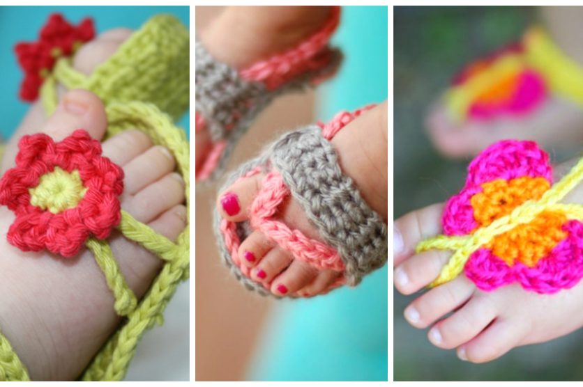 15 Cute Crochet Baby Sandals begging to be made!