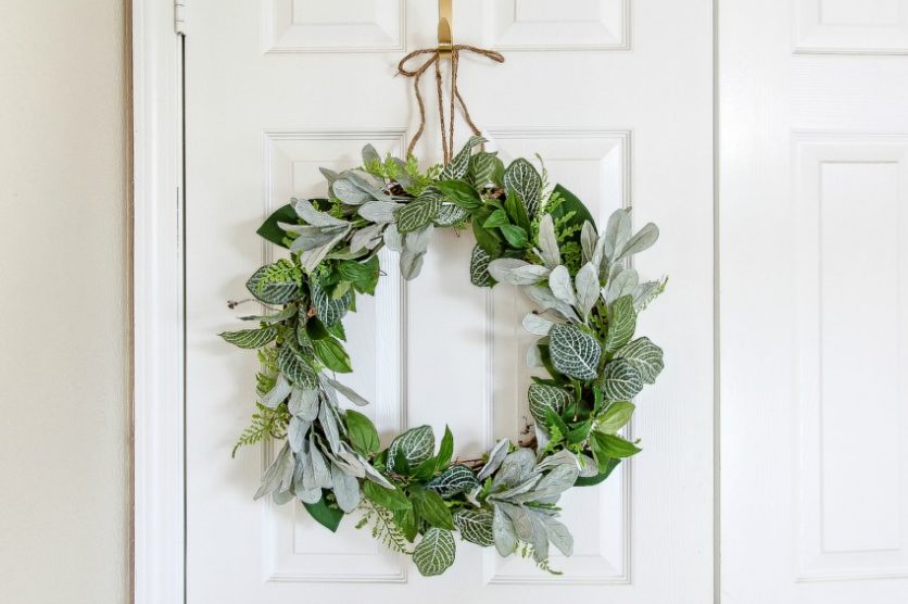 how to make an evergreen front door wreath