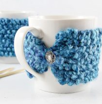 free knit coffee cozy pattern