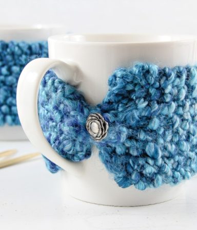 free knit coffee cozy pattern