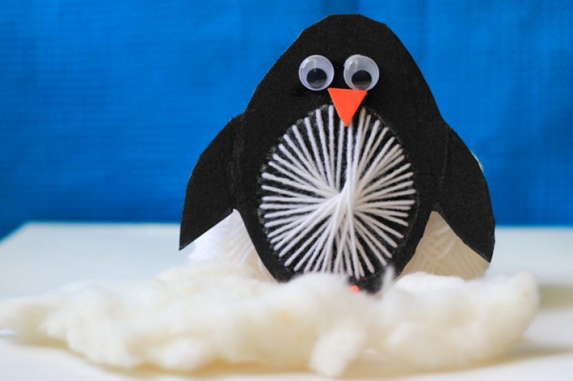 Yarn-Weaving-penguin-craft