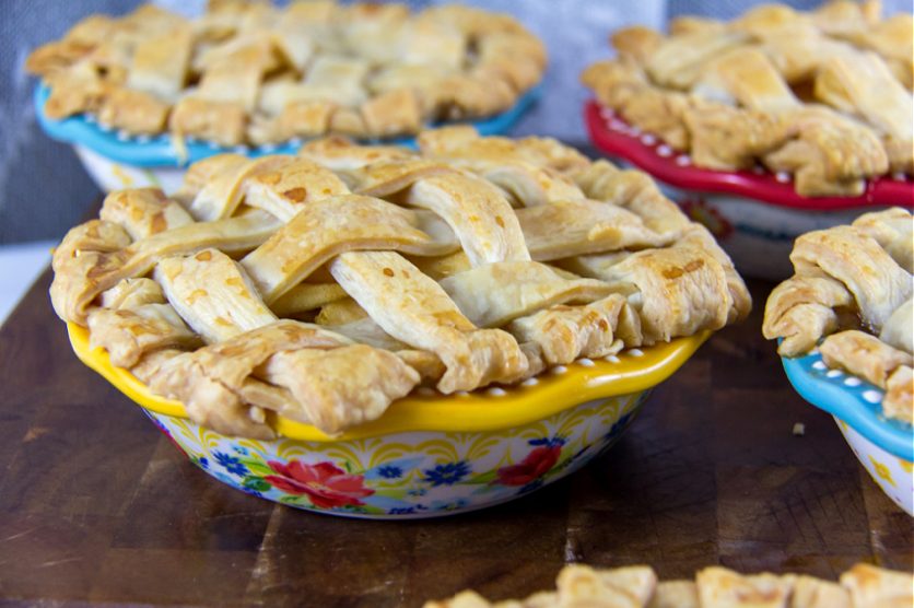 homemade mini apple pies with lattice top