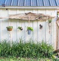 diy driftwood hanging planter