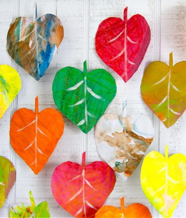 autumn leaves made out of children's art