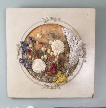 diy dried flower wall art on a gallery wall