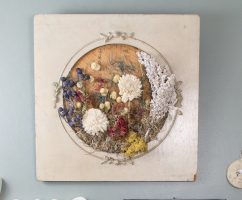 diy dried flower wall art on a gallery wall