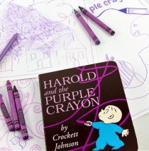 printable PDF activity for kids paired with the book harold and the purple crayon.