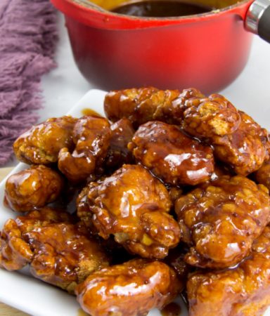 homemade boysenberry barbecue sauce on boneless chicken wings