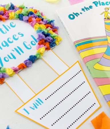 dr seuss oh the places you'll go hot air balloon craft and writing activity for kids