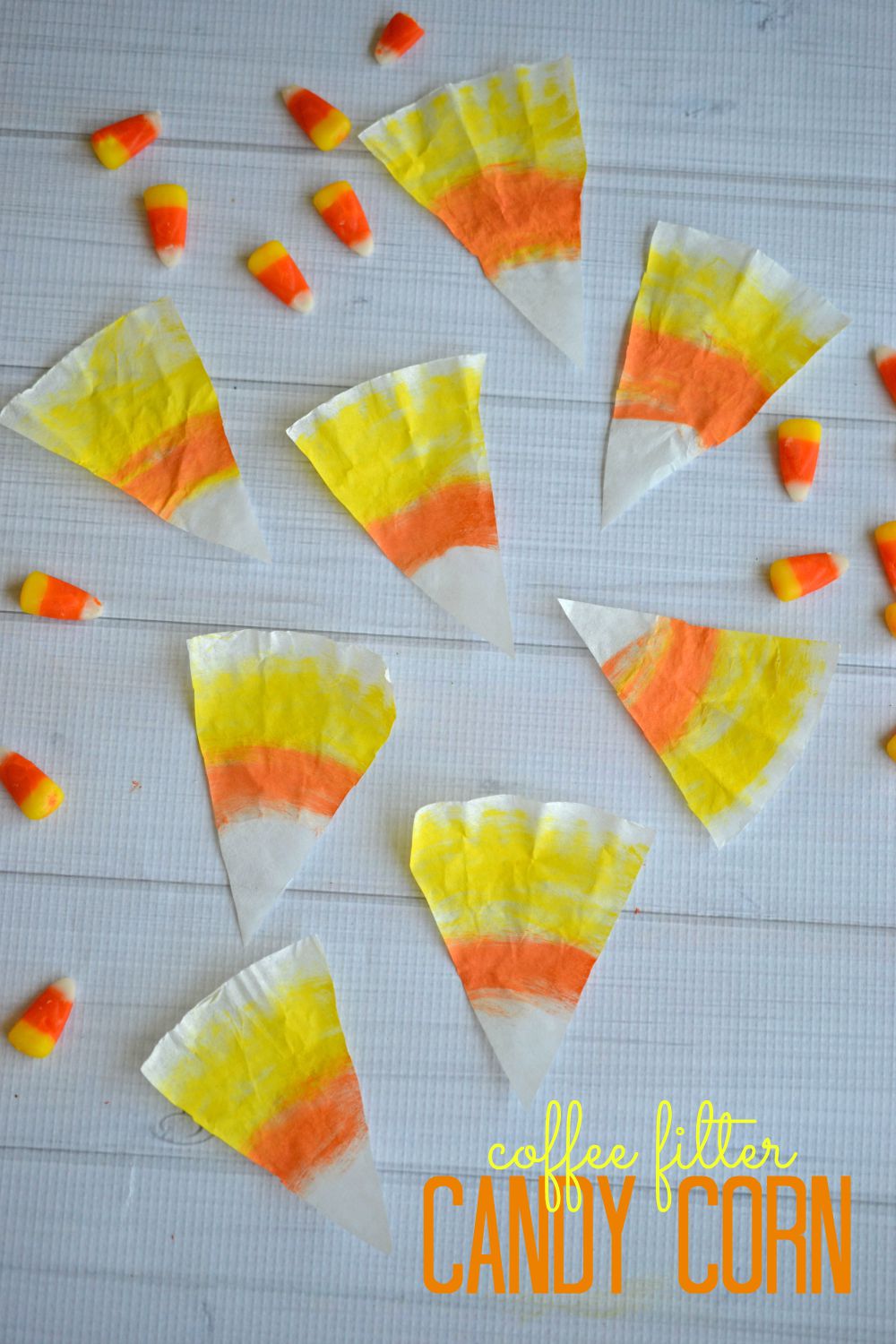 Coffee Filter Candy Corn Craft - Make and Takes