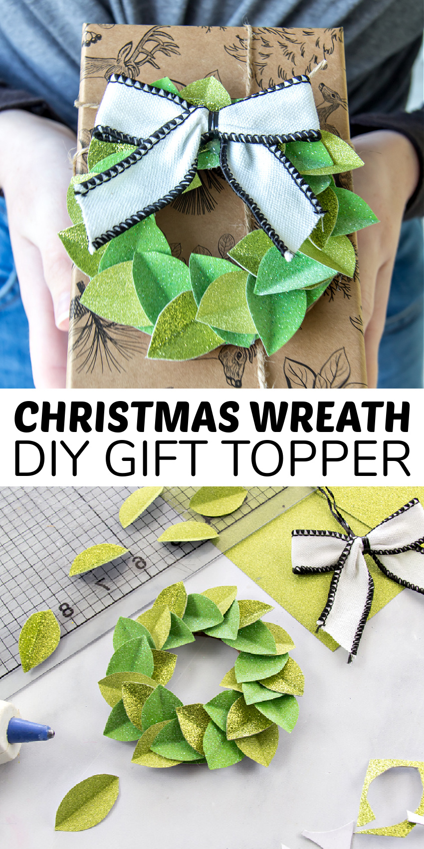 gift topper wreath Pinterest