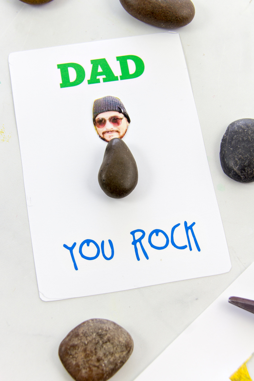 a free printable dad rocks template to make a fun craft for fathers day
