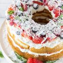 an angel food cake decorated for the 4th of July