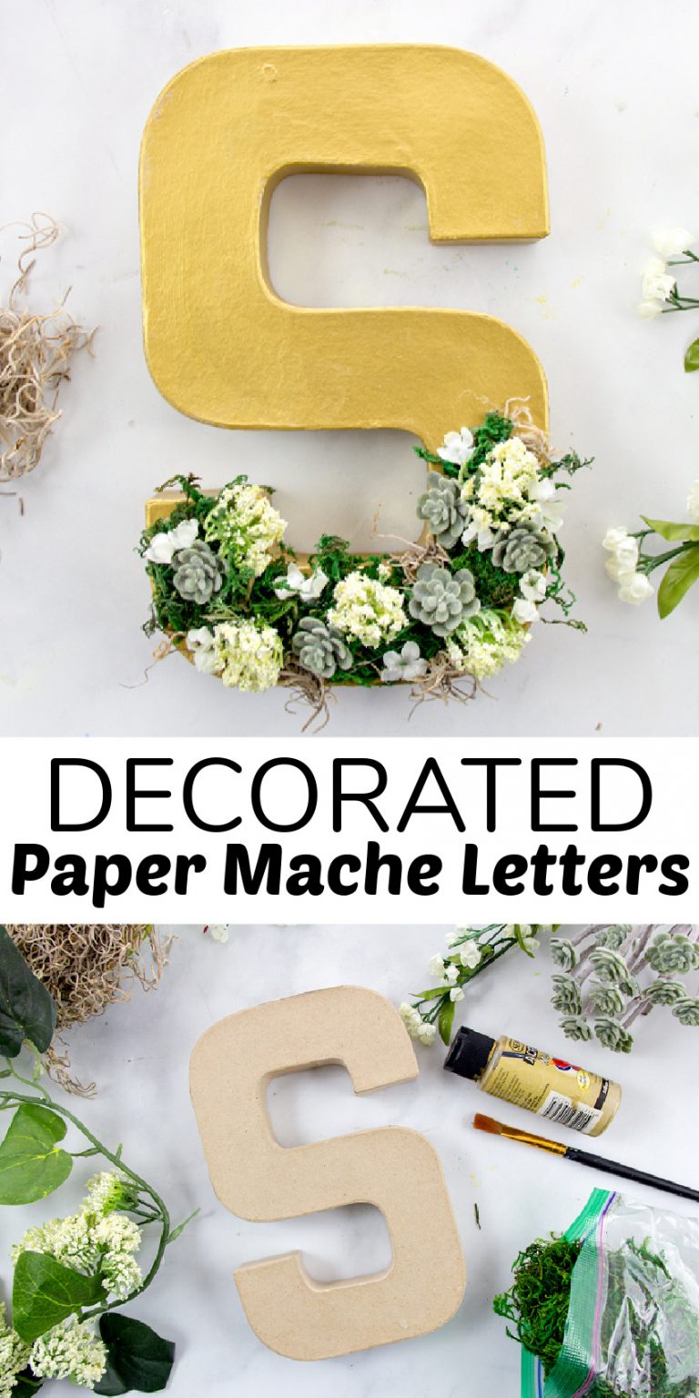 Beautiful decorated paper mache letters make and takes