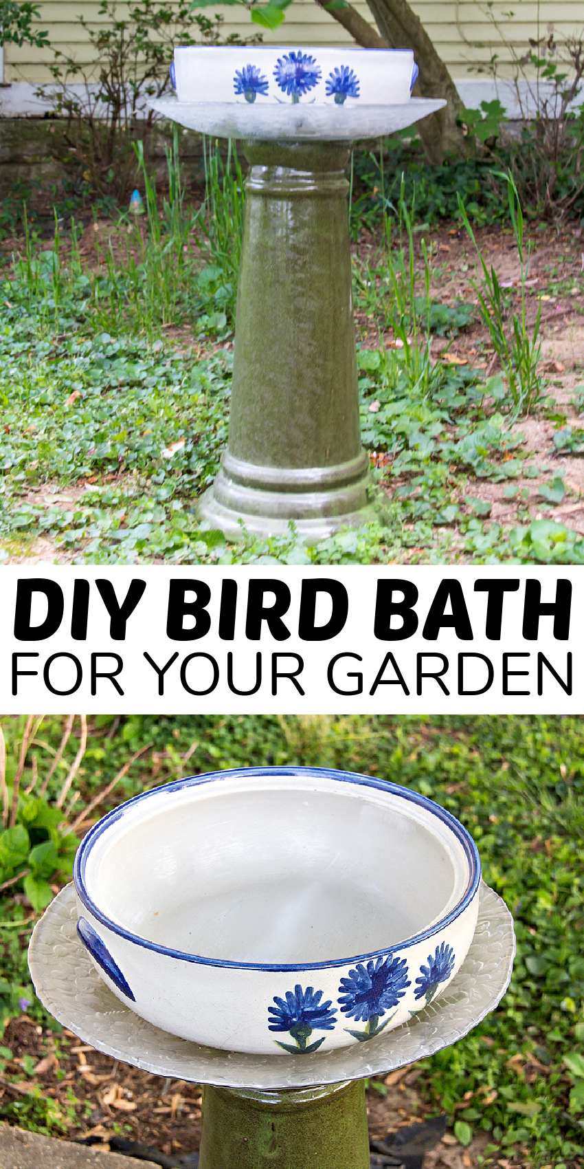 DIY Bird Bath Using Repurposed Items Make And Takes   Diy Bird Bath Pinterest 