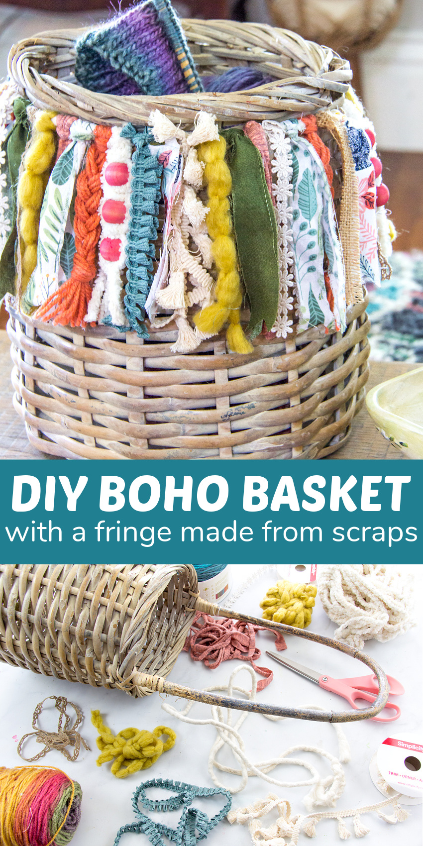 Easy DIY Boho Storage Basket - Make and Takes