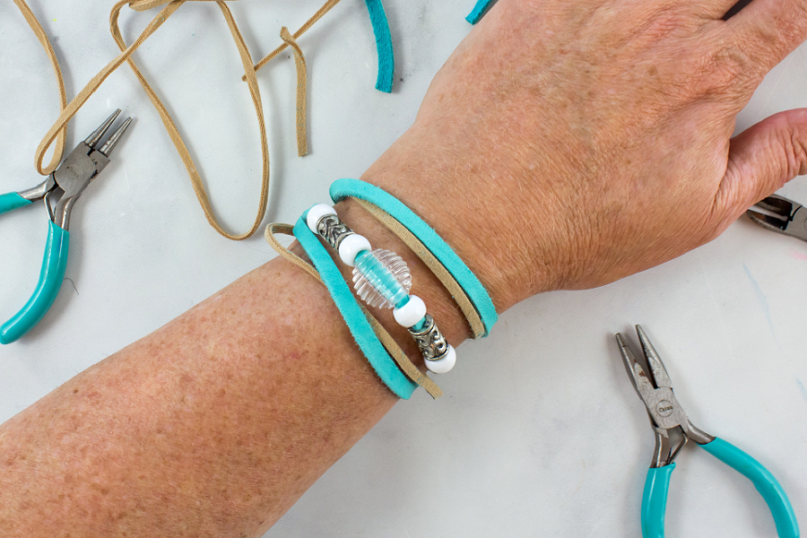 diy faux leather wrap bracelet tutorial