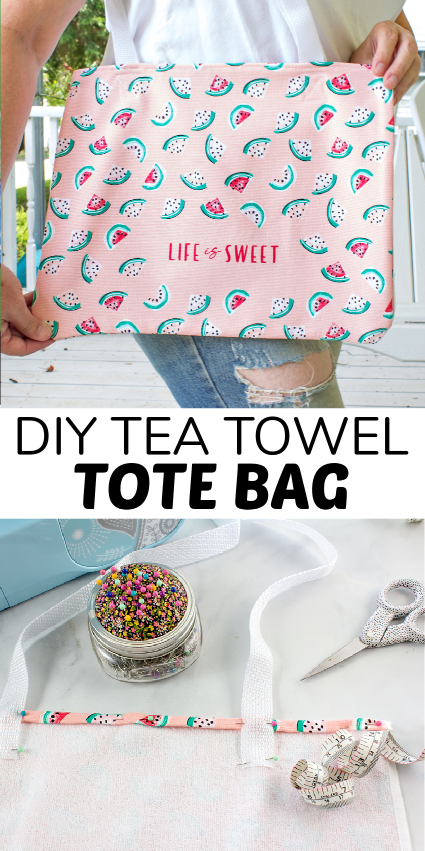 tea towel tote bag pinterest image