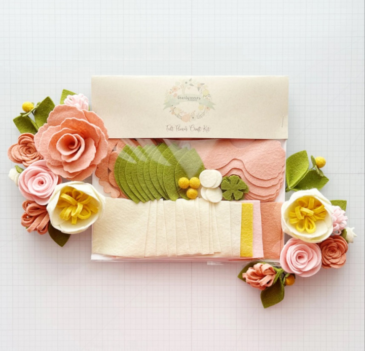 felt flower craft kit by heartgrooves handmade