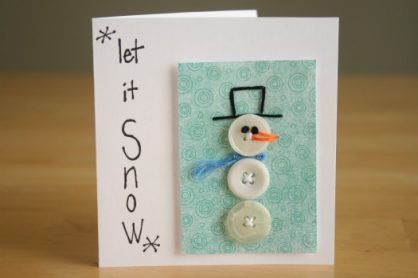 Stitch up a Snowman Button Card
