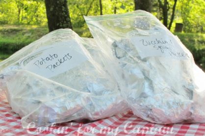 Packing Tinfoil dinners for camping