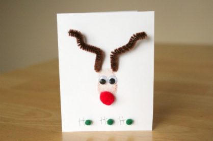 Thumbprint Stamped Reindeer Card