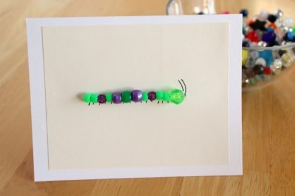 Stitched Bead Caterpillar Card
