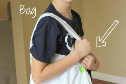 Sewing a T-shirt bag with Kids