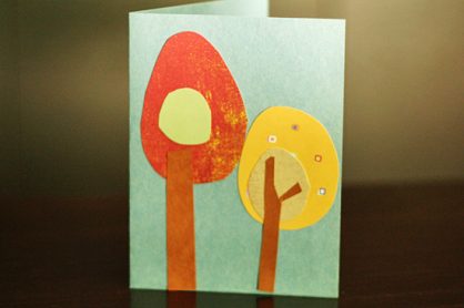 Paper Fall Trees Card