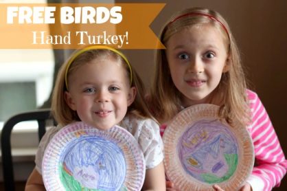 Make a Hand Turkey with Free Birds makeandtakes.com
