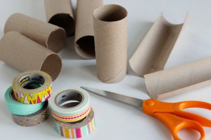 Cutting Recycled Paper Tubes for Crafting